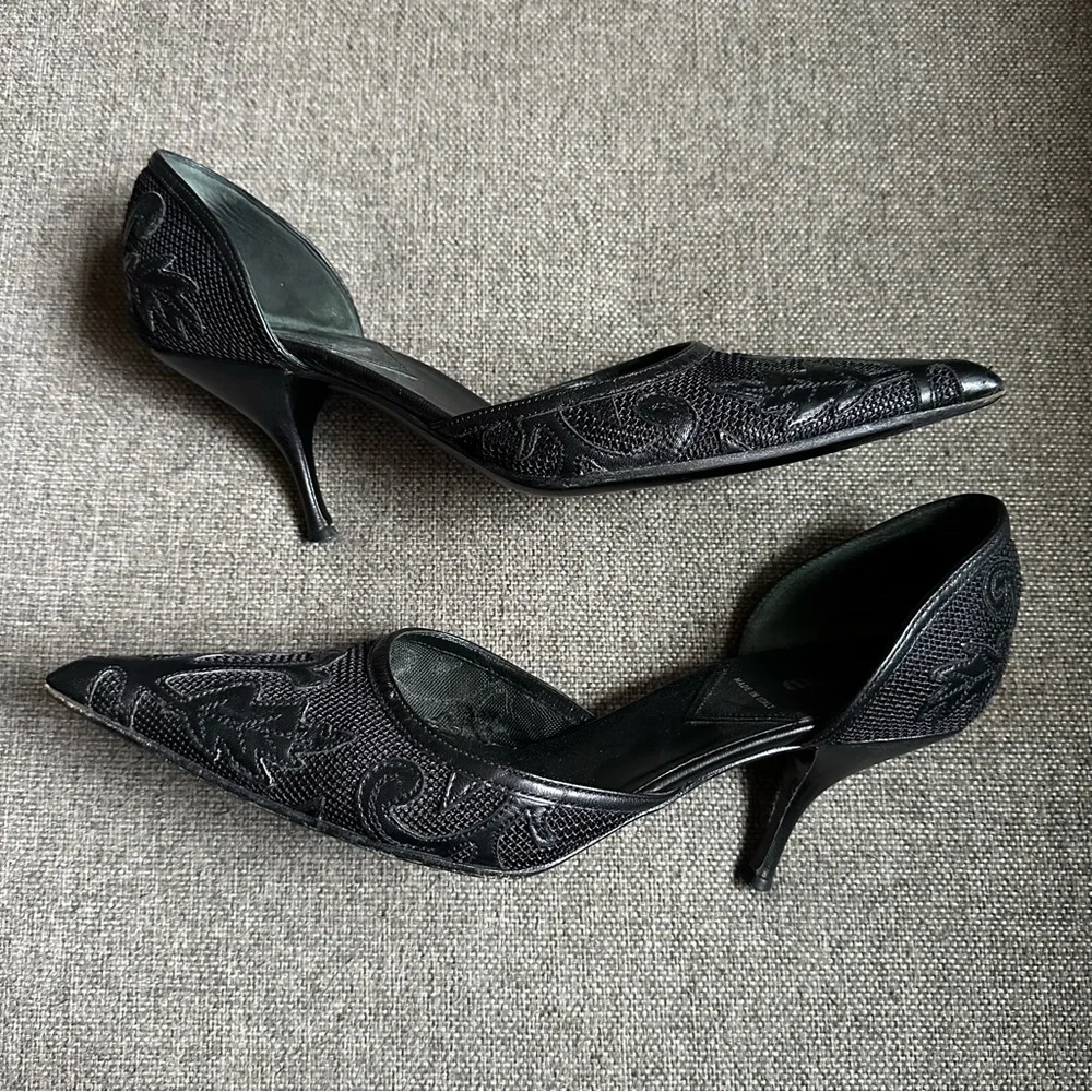 Vintage Miu Miu black western style d’orsay heels - Picture 4 of 7